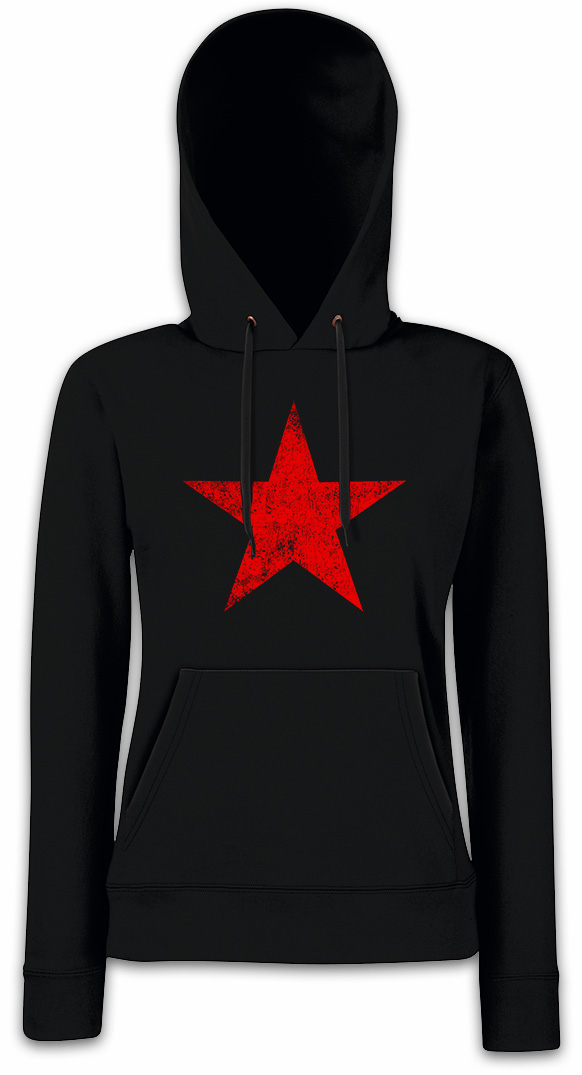 RED STAR Damen Hoodie Kapuzenpullover Socialism Communism Castro