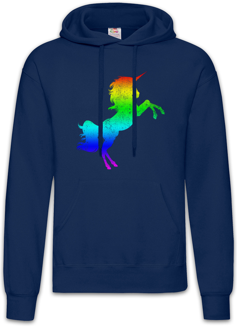 Rainbow Unicorn Hoodie Kapuzenpullover Toon Fun Techno Raver
